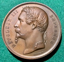 NAPOLEON III EMPEREUR - MEDAILLE LOTERIE MUSEE NAPOLEON A AMIENS 1861 CUIVRE