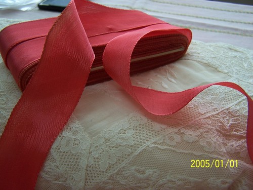 Ancien ruban rayonne soie - (,