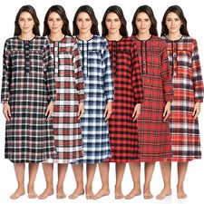 Ashford & Brooks Women's Flannel Plaid Long Sleeve Nightgown 
