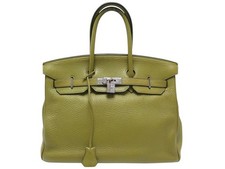 SAC A MAIN BIRKIN 35 2007 CUIR GRAINE TOGO VERT PISTACHE LEATHER HANDBAG PURSE