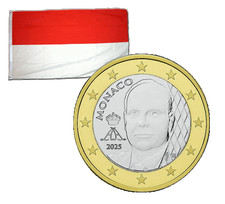 1 Euro Monaco 2025 Pièce officielle