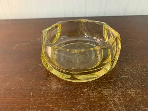 Cendrier jaune cristal - cendrier,