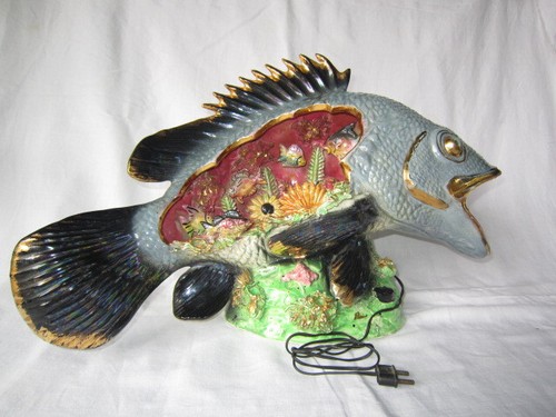 Grande lampe poisson vallauris - lampe,