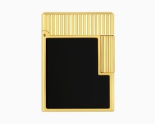 S.t. Dupont briquet A Petite Pierre Ligne 1 Verticales Or Jaune Noir C14120