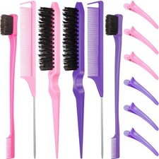 12 Pièces Brosses Cheveux En Nylon Pour Salon De Coiffure, Brosse Double Face...
