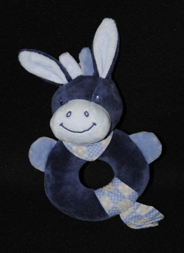 Doudou hochet ane - , bleu