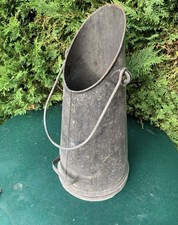 SEAU à CHARBON en métal galvanisé ancien en bon état VINTAGE