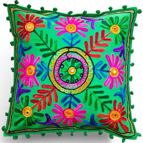 Housse coussin brodée boho - housse,