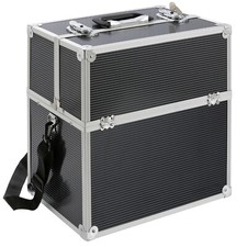 AREBOS Pro Aluminium COSMÉTIQUE 2 Couches COFFERT Valise BEAUTÉ Case | Noir