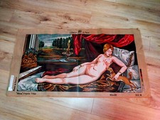 IMMENSE CANEVAS A FAIRE BRODERIE NU VENUS D APRES TITIEN A FAIRE 65X120 SEG