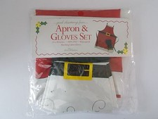 Christmas Santa Apron & Glove Set ~ NIP ~ Waterproof * 23 X 30