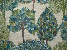 Feuillage Fall Arbres Sarcelle Mélange Lin Rideau Tapisserie Coussin Store Tissu