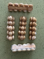 5 porte couteaux bois et coquillages artisanat