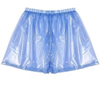 Culotte Short PVC Adulte Réutilisable Transparent Bleu Pour Homme Taille XL