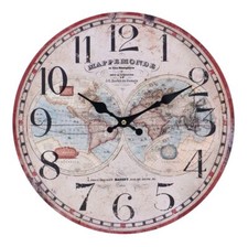 Horloge Murale En MDF Avec Mouvement À Quartz Globe 34 CM