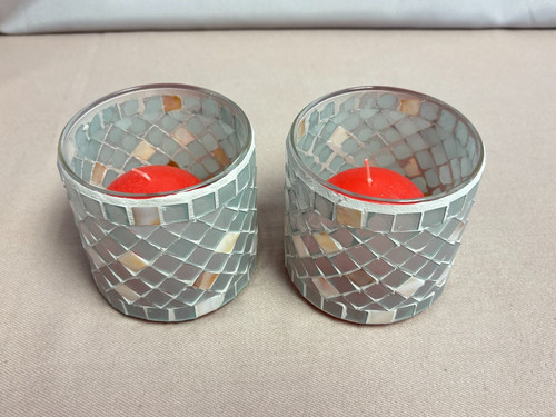 Photophore mosaïque verre - photophore,