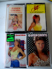 KAREN CHERYL , lot 4 x  k7 audio " Si...., Pense a moi.. ,Chante Mama.. + PHOTOS