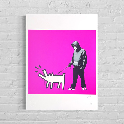 Lithographie banksy chien - lithographie,