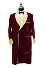 Manteau Long De Fumeur Maroon
