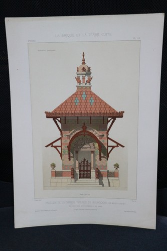Lithographie xixe brique - brique, la