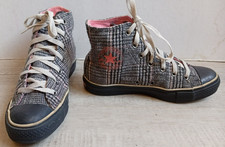 Converse originale Basket Montante tissu Ecossais gris & rose int Rose T 38 neuf