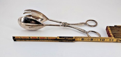 Antique silver salad tongs - ,