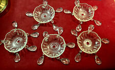 5 ANCIENNES BOBECHES COUPELLES VERRE PAMPILLES EN CRISTAL POUR LUSTRE / APPLIQUE