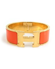 Preloved hermes Clic H Bangle HShaped Clasp Women Gold Bracelets One Size