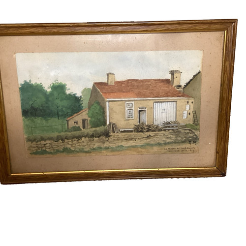 Aquarelle maison oncle joseph - maison,