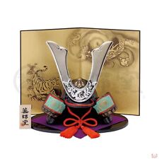 Casque Samouraï Japonais Kabuto ARGENT Dragon Tigre Écran Armure Décor pour C...