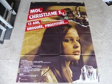 ANCIENNE AFFICHE CINÉMA "MOI CHRISTIANE F. 13 ANS.. " ETAT TRÈS BON 160 X 120   