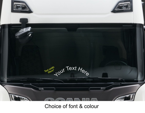 Curved windscreen text - text,