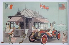 Denis-Paul NOYER Lithographie originale signée numérotée La Buvette 1985 Seaside