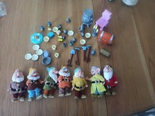LOT 7 NAINS SIMBA de BLANCHE NEIGE DISNEY avec ACCESSOIRES MOBILIER DE MAISON