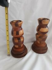 Lathe Turned Wood Candlestick