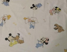 Drap Plat Vintage Mickey Disney Babies blanc 110 x 160 cm et sa taie d'oreiller