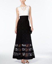 NWT Tadashi Shoji Colorblocked Lace Gown  Size 6 $499
