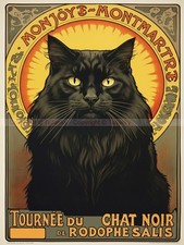Affiche Vintage Illustrée – Tournée du Chat noir - Pièce Unique 60x80 cm ?️✨