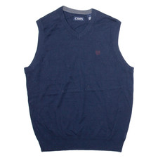 Chaps Gilet Femme Bleu Col En