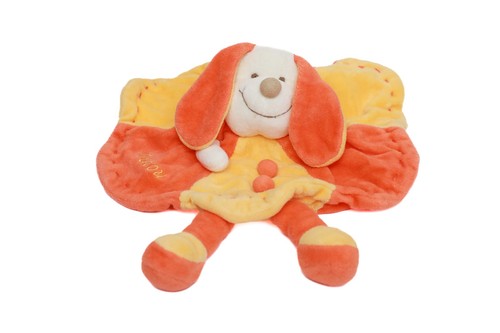 Doudou plat chien patou jaune - chien,