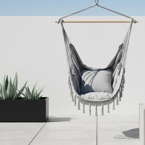 Chaise hamac frangée toile - chaise,