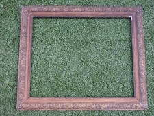 CADRE ANCIEN BOIS LAQUE/STUC DORE SCULPTE DE VEGETAUX 50CMX60CM 15M3