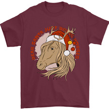 T-Shirt Équestre Cher Père Noël Drôle Cheval Noël Pour Hommes 100% Coton