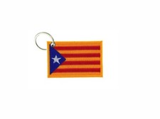 Porte cle cles brode patch ecusson drapeau catalan independant estelada blava