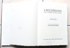 Olivier DEBRÉ Ernest RENAN l'Ecclésiaste 7 eaux-fortes 2 lithos + suite 5 signés