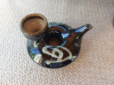 Ancienne Théière Japonaise Donut En Faïence Émaillée