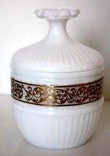 AVON BOUGEOIR BOITE BONBONNIERE en OPALINE ancienne  années 70