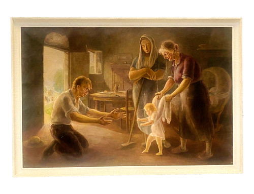 Huile sur toile encadrement - toile, en