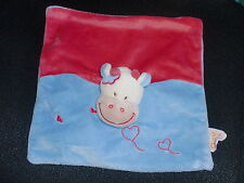 Doudou plat vache girafe rouge