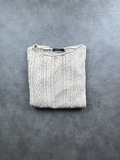 Pull beige torsadé col rond